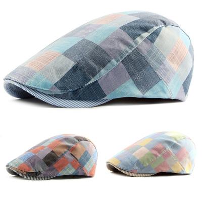 China Keep Hot Taxi Driver Artist Outdoor Leisure Hat Outdoor Leisure Plaid Hat Cotton Hats Fashion Colorful Beret for sale