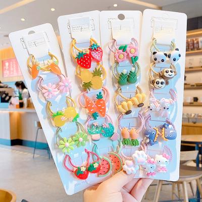 China Decorate 2/10/20 PC/Children's Gift Children's Elastic Bands Children's Hair Accessories Cartoon Fresh Fruit Set Cute Girls Lovely Elastic Baby for sale