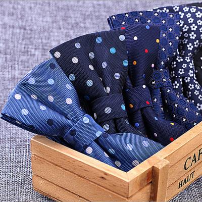 China 100% Brand New Microfiber Tie Bowtie Woven Checked Stripped Bow Dobby Wedding Dress Dot Dog Butterfly Blue Formal Men's for sale