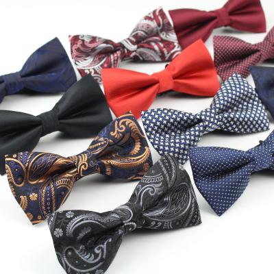 China Classic Bowknot Bowtie Cravats Dobby Mens Polyester Bow Ties Dot Tie Men Leisure Butterfly Business Shirts Accessories for sale