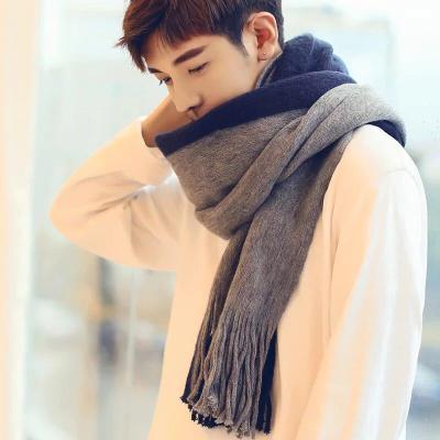 China New women's solid color shawl 200*40cm matching autumn and winter fashion neckline men's Korean cashmere scarf for sale