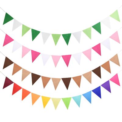 China Wedding Bunting Felt 17cm Colorful Garland Flags Party Decoration Hotel and Resort Bunting Garlands Birthday Pennant Baby Shower Supplies 12 for sale