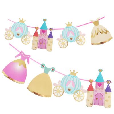 China Hotel and Resort Princess Castle Paper Flag Pennant Flag Banner Garland Wedding /Baby Colorful Paper Birthday/Christmas Party Decoration for sale