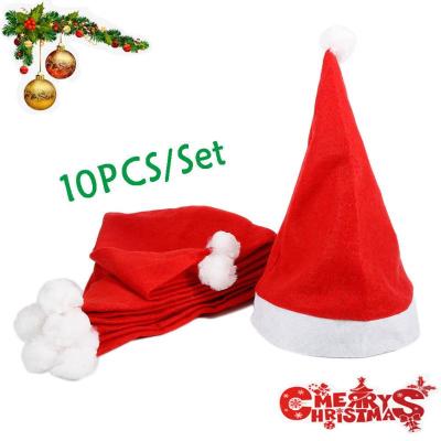 China 10Pcs/Set Adult Novelty Hat Kids Christmas Decorations For Home Santa Claus Gift Party Supplies New Year Navidad for sale