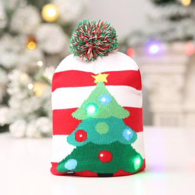 China Light Up LED Hat Ugly Sweater Beanie Light Up Knitted Hat for Kids Adult Christmas Party for sale