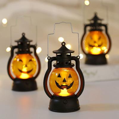 China PLASTIC/OTHER LED Pumpkin Ghost Lantern DIY Lamp Hanging Candle Light Scary Halloween Decorations For Horror Props Home Kids Play for sale