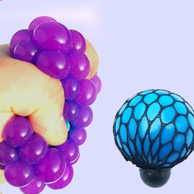 China Silicone Mesh Ball Grape Anti Stress Squeeze Toy Novelty In Sensory Fruity Funny Game Jokes Wiggle Toys for sale