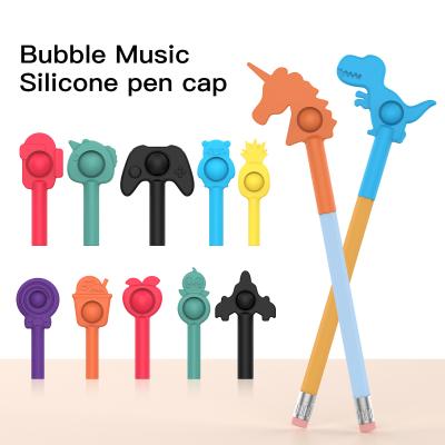 China Unisex Dimple Anti-Pressure Decompression Push Bubbles Kids Single Squeeze Squeeze Toy Key Chain Pen Cap Case Extension for sale