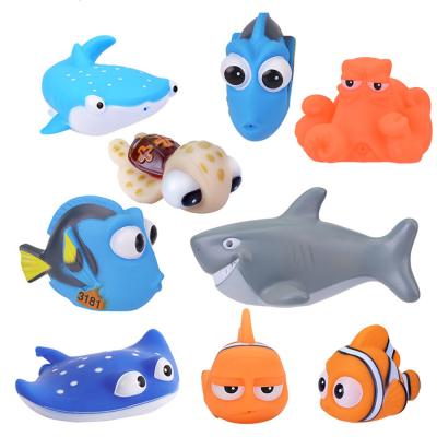 China Bath Baby Finding Nemo Dory Float Spray Water Squeeze Toys Soft Rubber Bathroom Game Animals Bath Figure Toy For Kids for sale