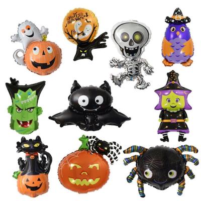 China 10pcs Figure Decoration Air Balloons Pumpkin Inflatable Toy Party Supplies Mini Spider Skull Globos Cartoon Halloween for sale