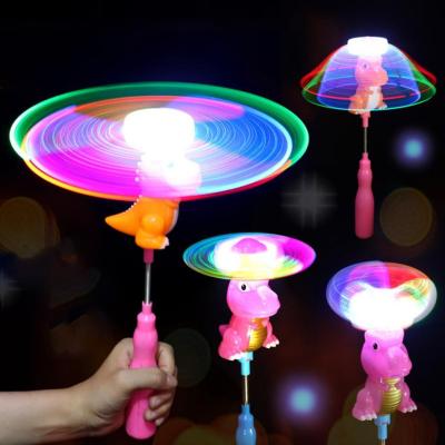 China Toy Flashing Light Up Led Flashing Stick Glowing Rotating Crocodile Shape Colorful Dynamic Music Child Windmill for sale