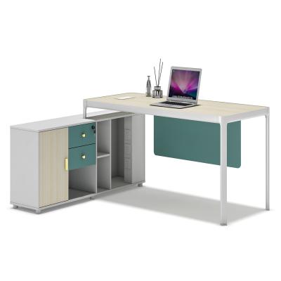 China Wisda Latest Fashion Nordic Simple Adjustable Stylef Executive Wooden Desk Table (Height) With Cabinet And Drawer Desk Executive L Shaped Table for sale