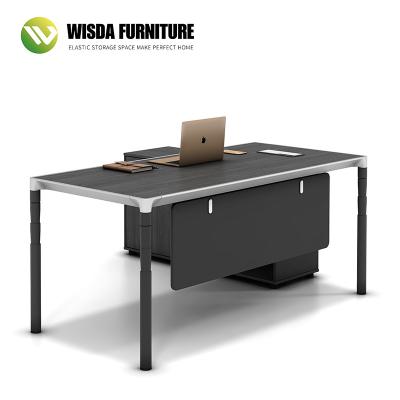 China Supplier Wisda Guangzhou Luxury Adjustable Multifunctional Boss Style L-Shaped(Height) Desk With Cabinet Huge Office Furniture for sale