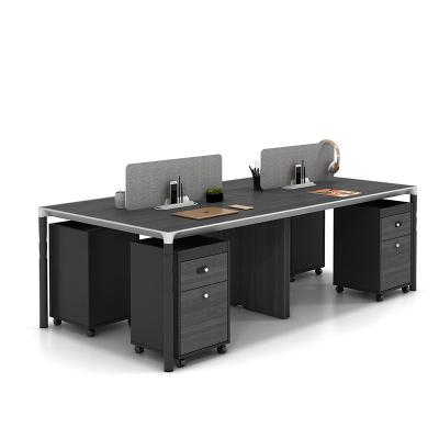 China (Height) Wisda Adjustable Top Selling Single Workstation Personal Computer Table 4 Seat Wood Personal Office Furniture for sale