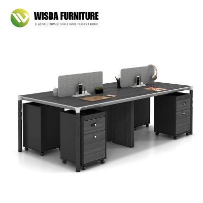 China Adjustable (height) Wisda top selling simple wooden 4 seat office desk personal workstation staff computer table office furniture for sale