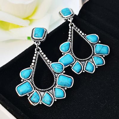 China Drop Shape Crystal Earring Western Retro Luxury Casual 2021 Women Stone Earrings for sale