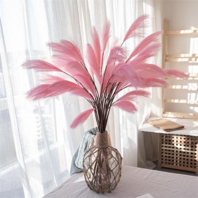 China Tall Pampas 6 Colors Silk Tall Vase Artificial Flowers Pampas Grass Decorative Reeds To Plants 80cm Faux Pampas for sale