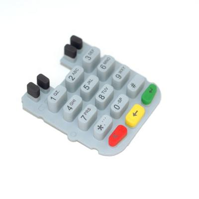 China Telecom Equipment Customized Laser Carving Silicone Keypad For Verifone VX510/VX520 POS Machine Keyboard for sale