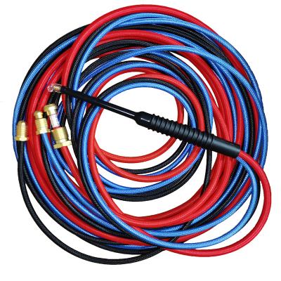 China Water Cooled TIG Welding 8M NC125 Tig Torch Red Soft Cable Metal Hose With Glass Nozzle for sale