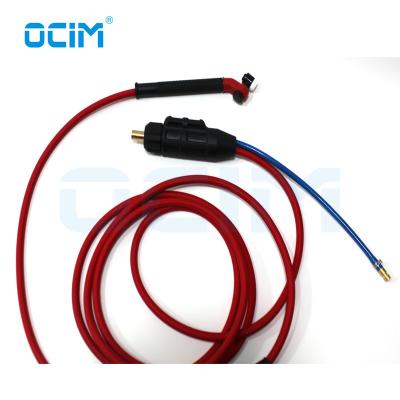 China Red Soft Tig Welding Torch NR9 Swivel Cat Cable Torch With Easy Changed Connector for sale