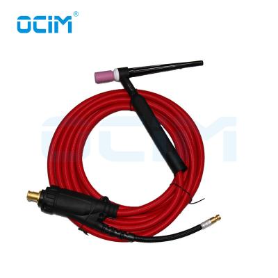 China WP9F Top Quality Super Soft Tig Argon Weldiing Torch With Red Cable 110A DC for sale