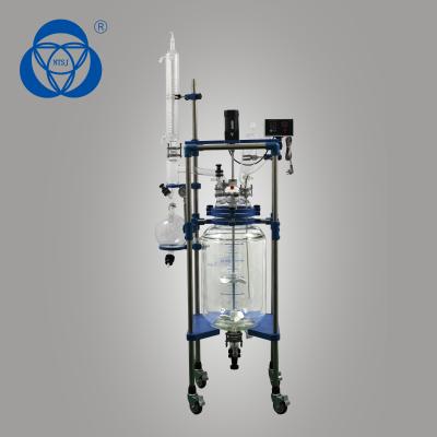 China Easy Clean High Pressure Glass Reactor , Single Layer Glass Reactor VFD Speed Controller for sale