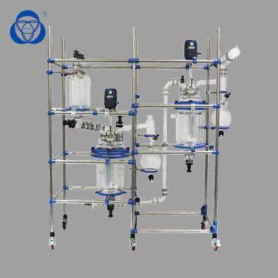 China Vacuum Borosilicate Glass Reactor , Glass Chemical Reactor  Separately Kettle Cover for sale