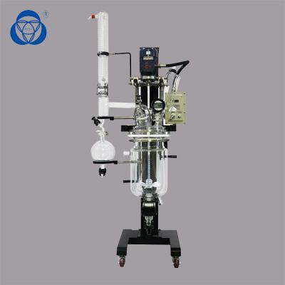 China Distillation Jacketed Glass Reactor High Temperature Resistant Frequency Control for sale