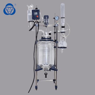 China Convenient Feed Jacketed Glass Reactor Vessel Uniform Controlled Speed for sale