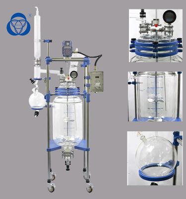 China Constant  Single Layer Glass Reactor , Glass Pressure Reactor 120 Degree Rotation for sale