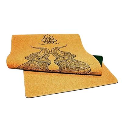 China Eco-Friendly Hot Selling Anti-Slip Fitness Gym High Quality Custom Printed Rubber Cork Yoga Mat for sale