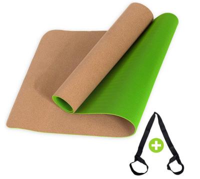 China Custom Anti-Slip Printing Cork+ Tape Yoga Mat Manufacturer for sale