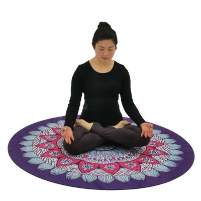 China Anti Slip Suede Rubber Durable Natural Yoga Mat Round Yoga Mat for sale