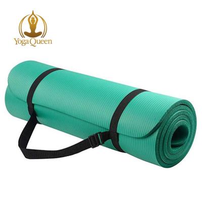 China Yoga Exercises 1/2-Inch Extra NBR Thick High Density Exercise Yoga Mat With Carrying Strap for sale