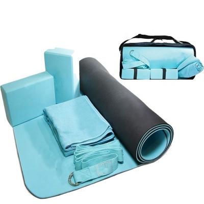 China Travel Fitness All Yoga Starter Kit Yoga Mat Towel Blocks Strap / Yoga Free Carry Suitcase For Exercises for sale