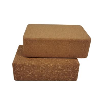 China Custom Recyclable Wholesale Cork Yoga Logo Block. 3x6x9 inch high density eco-friendly for sale