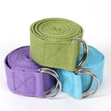 China With D-Ring Strap Buckle Wholesale 100% Density Organic Cotton Fabric Yoga Strap / Yoga D-Ring Belt for sale