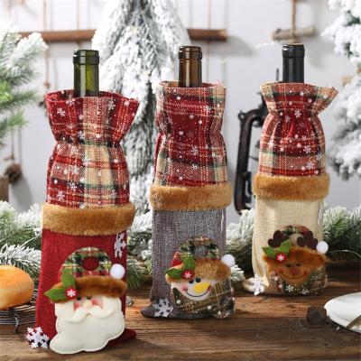 China Best Quality Simple Essential Luxury Centerpiece Christmas Wine Bottle Decorative Bag for sale