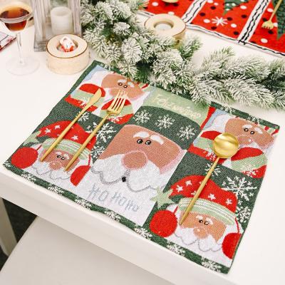 China Sustainable Promotional Products Cotton And Christmas Linen Double Sided Anti-Slip And Anti-fouling Place Mats for sale