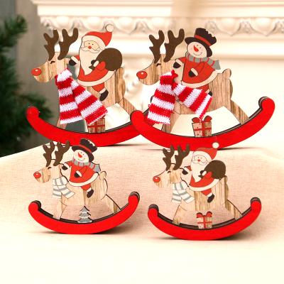 China Wooden Christamas Decoration Christmas Rocking Horse Christmas Gifts Santa Gifts Ornaments for sale