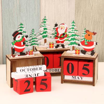 China Wooden creative calendar of new Christamas decoration Christmas decorations installed decoration ornaments calendar DIY children's home gifts for sale