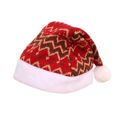 China New Christmas Decoration Christamas Hat Adult Christmas Ornaments Knitted Super Plush Christmas Hat Shorts Good Quality Knitted Super Hat for sale