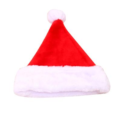 China High End Christmas Plush Christmas Hats Simple Christmas Decoration Hats Thick Christmas Hats For Kids for sale