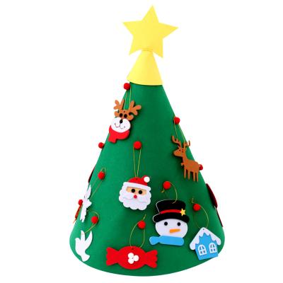 China Ornament Factory Customized Children's DIY Christmast Gift Felt Fabric Christmas Tree Puzzle Gift Decoration for sale