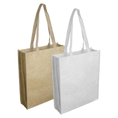 China Customer In Stock Paper Bag With Large Gusset With Laminated White PP Woven Inside Custom Logo Water Resistant Kraft Paper Bag PPB003 for sale