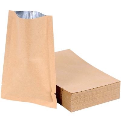 China Moisture Proof Accept Small Custom Aluminized Coffee Pouch Inner Foil Plated Three Side Kraft Paper Sealed Bag for sale