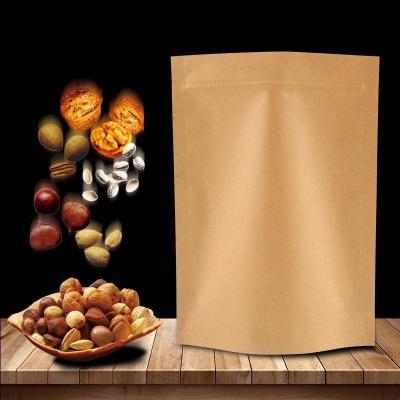 China Heat Seal Moisture Proof Stand Up Aluminized Kraft Paper Bag For Snack Nuts Coffee Tea Snack Pouch for sale