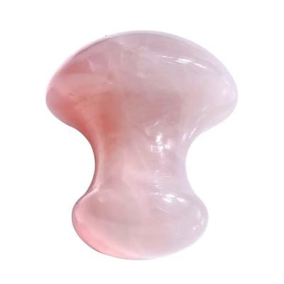 China Whitening 2023 New Design Mushroom Shape Gua Sha Massage Pink Rose Quartz Stone For Facial Massage for sale