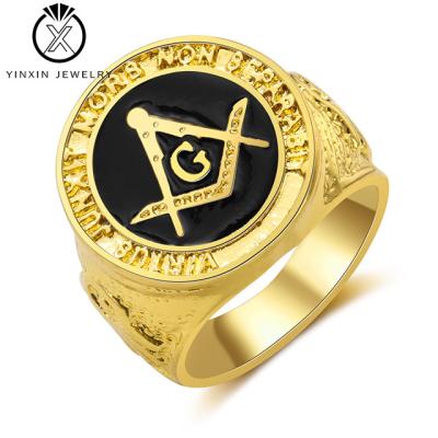 China Hot Selling Hyperbole YiXin Jewelry Round Ring Brass Gold Plated Men and Women's Party Fashionable Color-fast Ring for sale