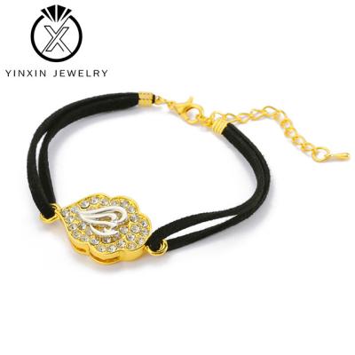 China Hot Selling Diamond 14K Gold Plated Arab Black Brass Rope Jewelry YiXin Dangle Bracelet Elegant Ladies Party Fashion Jewelry for sale